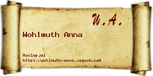 Wohlmuth Anna névjegykártya
