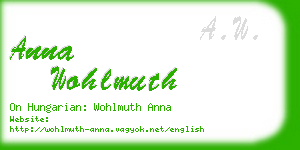 anna wohlmuth business card